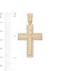 Thumbnail Image 1 of Men's 1/2 CT. T.W Diamond Cuban Link Cross Necklace Charm in 10K Gold