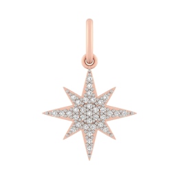 White Lab-Created Sapphire North Star Charm (Metal Color)