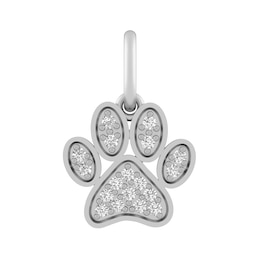 White Lab-Created Sapphire Paw Print Charm (Metal Color)