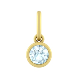 4.0mm Aquamarine Charm (Metal Color)