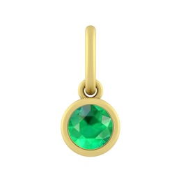 4.0mm Lab-Created Emerald Charm (Metal Color)