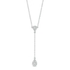 Thumbnail Image 1 of 3/8 CT. T.W. Pear-Shaped Multi-Diamond Chain Drop Necklace in 10K White Gold