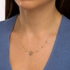 Thumbnail Image 2 of 3.0mm Madeira Citrine Six Stone Station and Sacral Chakra Symbol Necklace in Sterling Silver with 18K Gold Plate – 20"