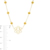 Thumbnail Image 3 of 3.0mm Madeira Citrine Six Stone Station and Sacral Chakra Symbol Necklace in Sterling Silver with 18K Gold Plate – 20"