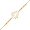 Thumbnail Image 1 of Citrine Solar Plexus Chakra Symbol Bracelet in Sterling Silver with 18K Gold Plate – 7.75"