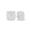 Thumbnail Image 0 of Men's 1 CT. T.W. Certified Cushion-Shaped Lab-Created Multi-Diamond Stud Earrings in 14K White Gold (F/SI2)