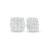 Thumbnail Image 1 of Men's 1 CT. T.W. Certified Cushion-Shaped Lab-Grown Multi-Diamond Stud Earrings in 14K White Gold (F/SI2)