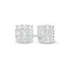 Thumbnail Image 0 of Men's 1/2 CT. T.W. Certified Cushion-Shaped Lab-Created Multi-Diamond Stud Earrings in 14K White Gold (F/SI2)