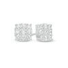 Thumbnail Image 1 of Men's 1/2 CT. T.W. Certified Cushion-Shaped Lab-Grown Multi-Diamond Stud Earrings in 14K White Gold (F/SI2)