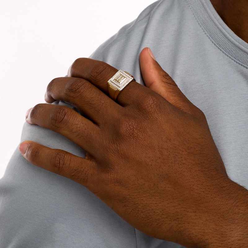 Main Image 2 of 1/2 CT. T.W. Square-Shaped Multi-Diamond Double Frame Ring in 10K Gold