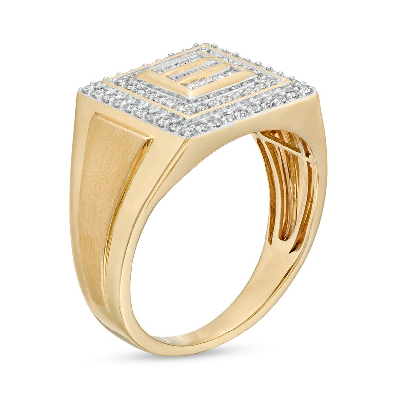 Main Image 3 of 1/2 CT. T.W. Square-Shaped Multi-Diamond Double Frame Ring in 10K Gold