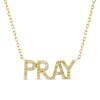 Thumbnail Image 1 of 1/15 CT. T.W. Diamond "PRAY" Necklace in 10K Gold - 16"