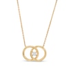 Thumbnail Image 1 of You Me Us 1/10 CT. Diamond Solitaire Intertwined Double Circle Necklace in 10K Gold – 19"