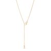Thumbnail Image 3 of You Me Us 1/10 CT. Diamond Solitaire Intertwined Double Circle Necklace in 10K Gold – 19"