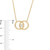 Thumbnail Image 4 of You Me Us 1/10 CT. Diamond Solitaire Intertwined Double Circle Necklace in 10K Gold – 19"