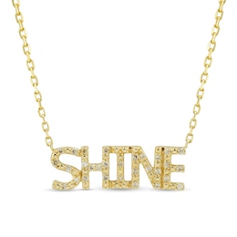 1/15 CT. T.W. Diamond "SHINE" Necklace in 10K Gold - 16"