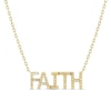 Thumbnail Image 1 of 1/15 CT. T.W. Diamond "FAITH" Necklace in 10K Gold - 16"