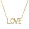 Thumbnail Image 1 of 1/15 CT. T.W. Diamond "LOVE" Necklace in 10K Gold - 16"
