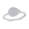 1/6 CT. T.W. Pear-Shaped Multi-Diamond Sideways Teardrop Ring In 10K White Gold