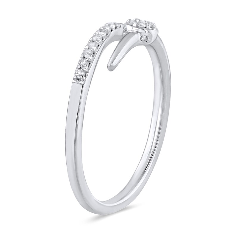 Main Image 2 of 1/10 CT. T.W. Diamond Bypass Wrap Ring in Sterling Silver
