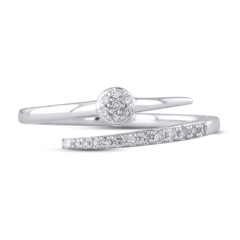 Main Image 3 of 1/10 CT. T.W. Diamond Bypass Wrap Ring in Sterling Silver