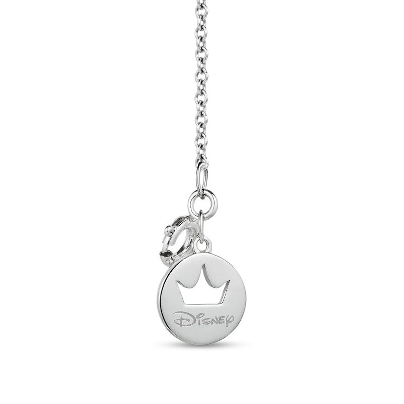 Enchanted Disney Snow White Garnet and 1/15 CT. T.W. Diamond Double Heart Pendant in Sterling Silver and 10K Gold - 19"
