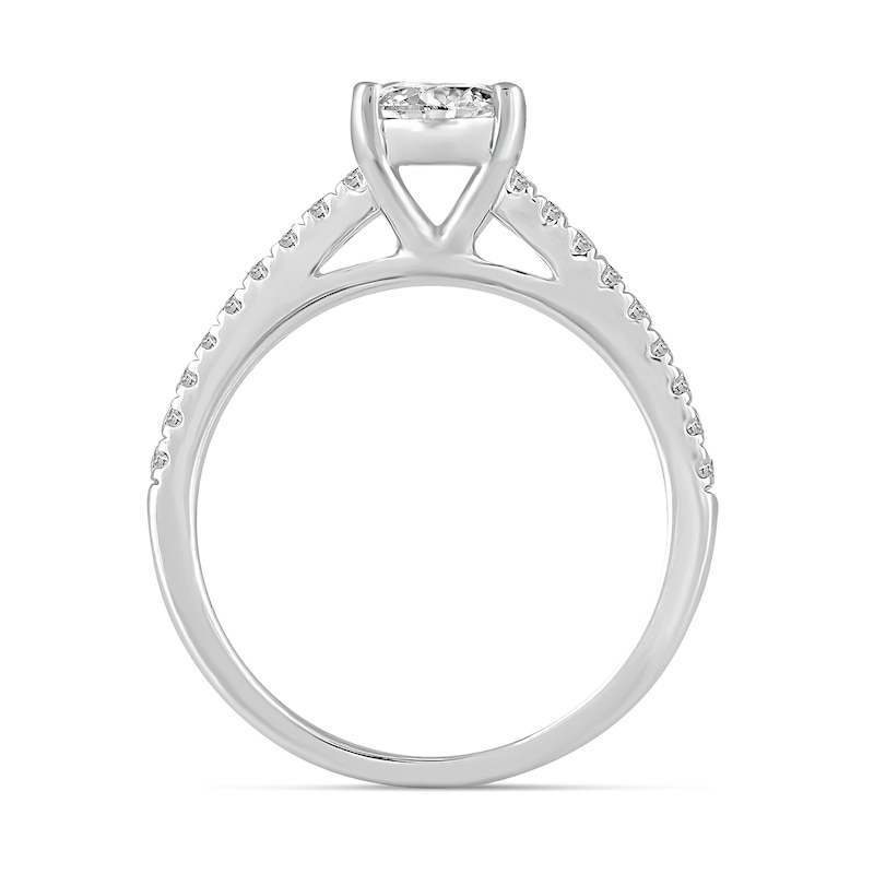 Main Image 2 of 3/4 CT. T.W. Oval-Shaped Multi-Diamond Engagement Ring in 14K White Gold