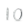 Child's 7.6mm Square Huggie Hoop Earrings In 14K White Gold