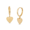 Thumbnail Image 1 of Dainty Heart Disc Dangle Drop Earrings in 14K Gold