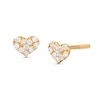 Child's Cubic Zirconia PavÃ© Heart Stud Earrings In 14K Gold