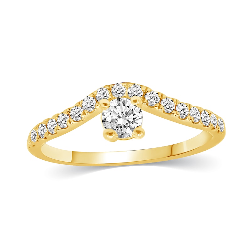 Main Image 1 of 1/2 CT. T.W. Diamond Contour Anniversary Band in 14K Gold