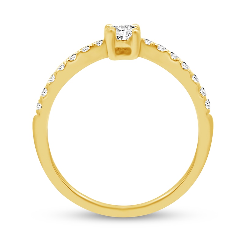 Main Image 3 of 1/2 CT. T.W. Diamond Contour Anniversary Band in 14K Gold