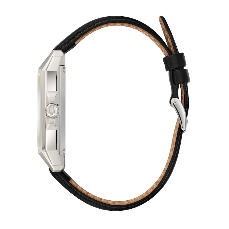 Main Image 2 of Men's Bulova Frank Lloyd Wright Black Leather Strap Watch with Rectangular Dial (Model: 96A223)