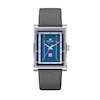 Thumbnail Image 1 of Men's Bulova Frank Lloyd Wright Grey Leather Strap Watch with Rectangular Blue Dial (Model: 96A287)