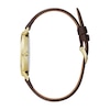Thumbnail Image 2 of Men's Bulova Frank Lloyd Wright Gold-Tone Brown Leather Strap Watch with White Dial (Model: 97A141)