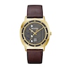 Thumbnail Image 1 of Men's Bulova Frank Lloyd Wright Gold-Tone Brown Leather Strap Watch with Grey Dial (Model: 97A173)