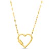 Carabiner Heart With Mirror Flat-Link Chain Necklace In 10K Gold