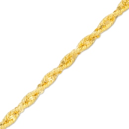 4.0mm Hollow Glitter Rope Chain Bracelet in 10K Gold – 7.5&quot;