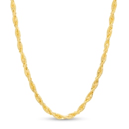 4.0mm Glitter Rope Chain Necklace in Hollow 10K Gold - 18&quot;