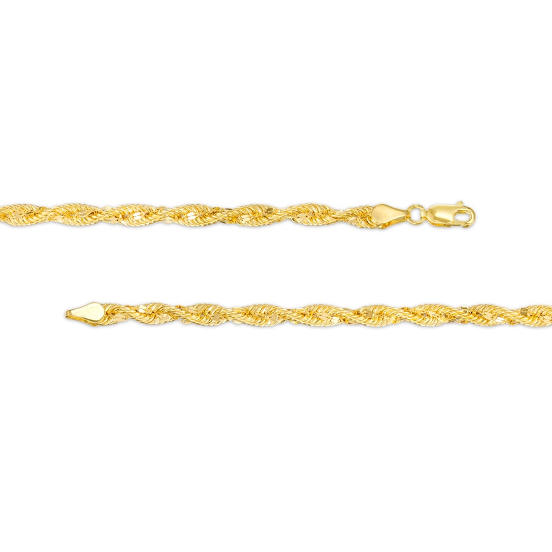4.0mm Glitter Rope Chain Necklace in Hollow 10K Gold - 18"