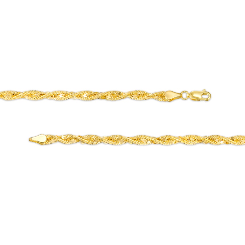 Main Image 2 of 4.0mm Glitter Rope Chain Necklace in Hollow 10K Gold - 18"