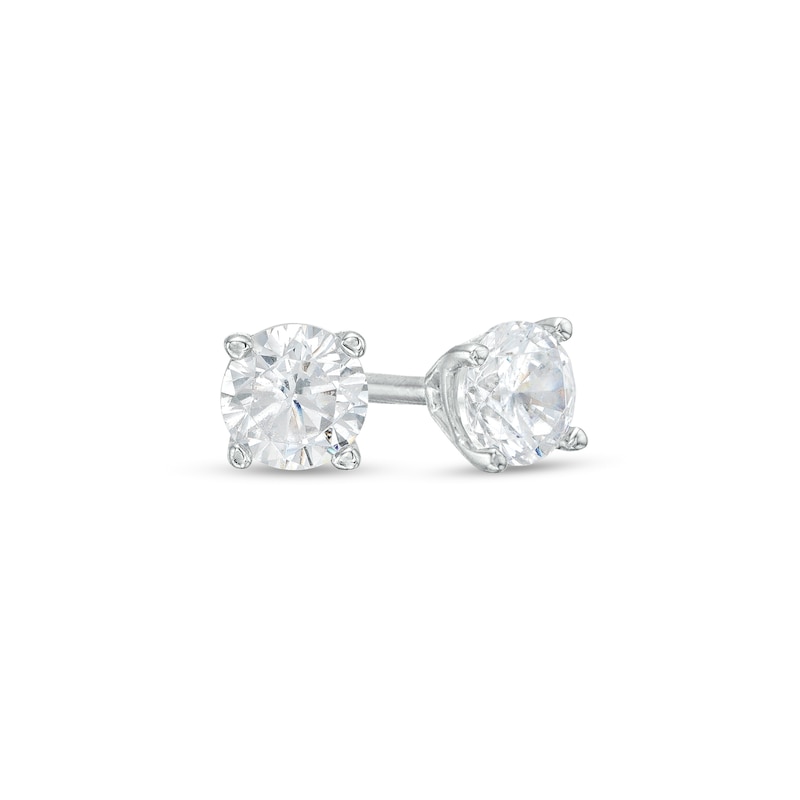 1/3 CT. T.W. Certified Lab-Created Diamond Solitaire Stud Earrings in 10K White Gold (I/SI2)