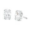 Thumbnail Image 1 of 1 CT. T.W. Certified Oval Lab-Grown Diamond Stud Earrings in 14K White Gold (F/SI2)