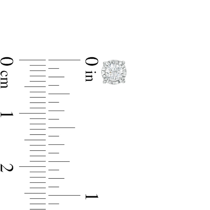 Main Image 3 of 1/2 CT. T.W. Diamond Solitaire Stud Earrings in 10K White Gold (J/I3)