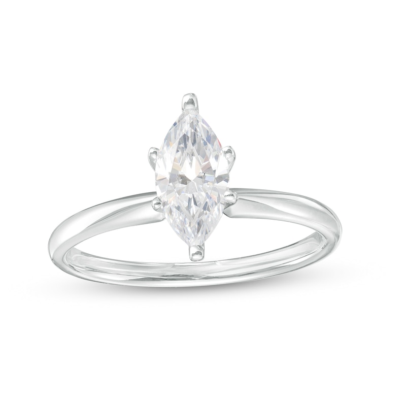 Main Image 1 of 1-1/2 CT. Certified Marquise Lab-Grown Diamond Solitaire Engagement Ring in 14K White Gold (F/VS2)