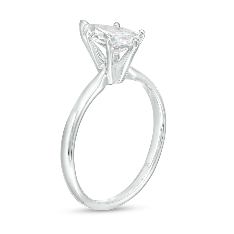 Main Image 3 of 1-1/2 CT. Certified Pear-Shaped Lab-Grown Diamond Solitaire Engagement Ring in 14K White Gold (F/VS2)