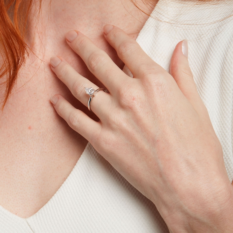 Main Image 2 of 1 CT. Pear-Shaped Certified Lab-Grown Diamond Solitaire Engagement Ring in 14K White Gold (F/VS2)