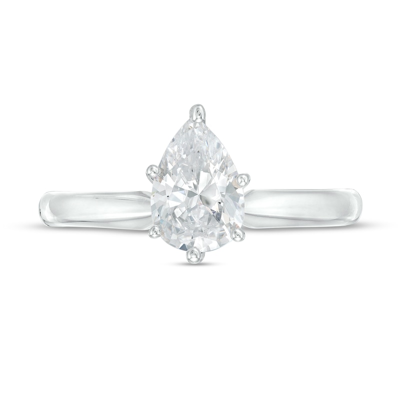 Main Image 4 of 1 CT. Pear-Shaped Certified Lab-Grown Diamond Solitaire Engagement Ring in 14K White Gold (F/VS2)