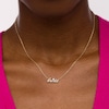 Thumbnail Image 2 of 1/20 CT. T.W. Diamond Solitaire Cursive "bride" Necklace in 10K Gold
