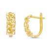 Thumbnail Image 1 of Curb-Style Chain Link Huggie Hoop Earrings in 14K Gold